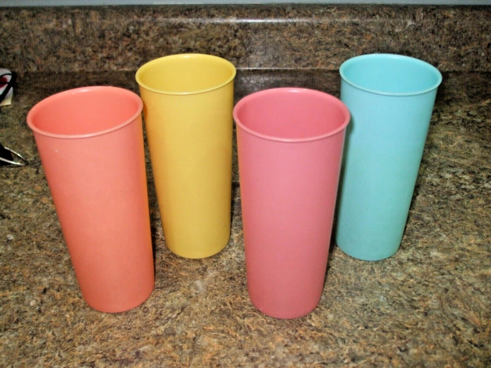 VTG TUPPERWARE LOT ~4 STRAIGHT SIDED TUMBLERS ~12 oz ~#115 ~SEAFOOD PASTEL ~VGC | eBay
