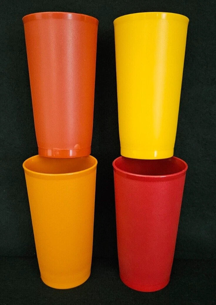 Vintage Tupperware 12 oz. Tumblers #873 Harvest Colors Set of 4 | eBay
