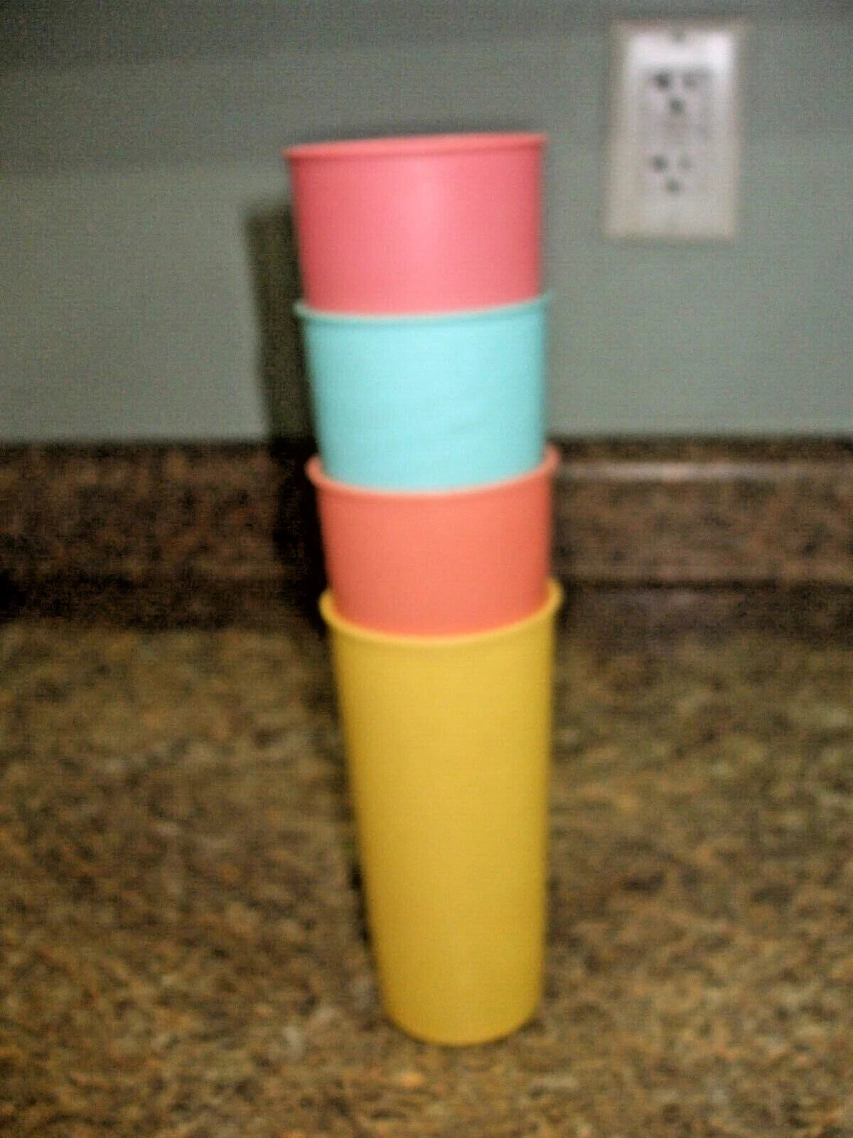VTG TUPPERWARE LOT ~4 STRAIGHT SIDED TUMBLERS ~12 oz ~#115 ~SEAFOOD PASTEL ~VGC | eBay