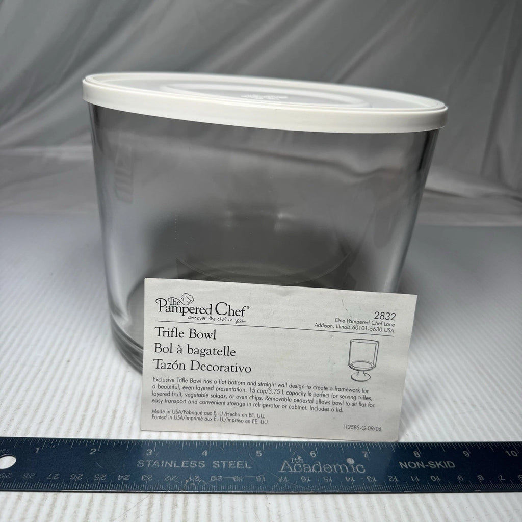 The PAMPERED CHEF Glass TRIFLE BOWL & Lid 6"×8" NO STAND REPLACEMENT Bowl | eBay