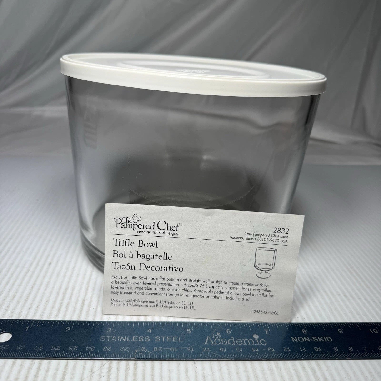 The PAMPERED CHEF Glass TRIFLE BOWL & Lid 6"×8" NO STAND REPLACEMENT Bowl | eBay