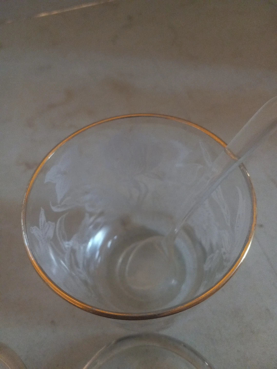 Vtg. Jelly Jar With Lid & Plastic Spoon Clear Glass Floral In Gold Trim Set Of 2 | eBay