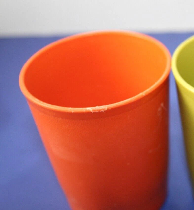4 Vtg Tupperware #1251 6 oz "F" Juice Glass Cups Harvest Green, Orange, Brown | eBay