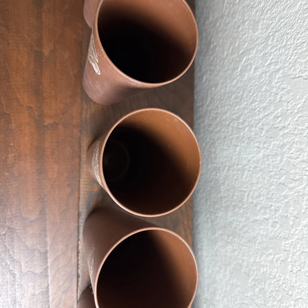 Vintage NASCO 1970s Gold Mushrooms Brown Plastic Cups 6 | eBay