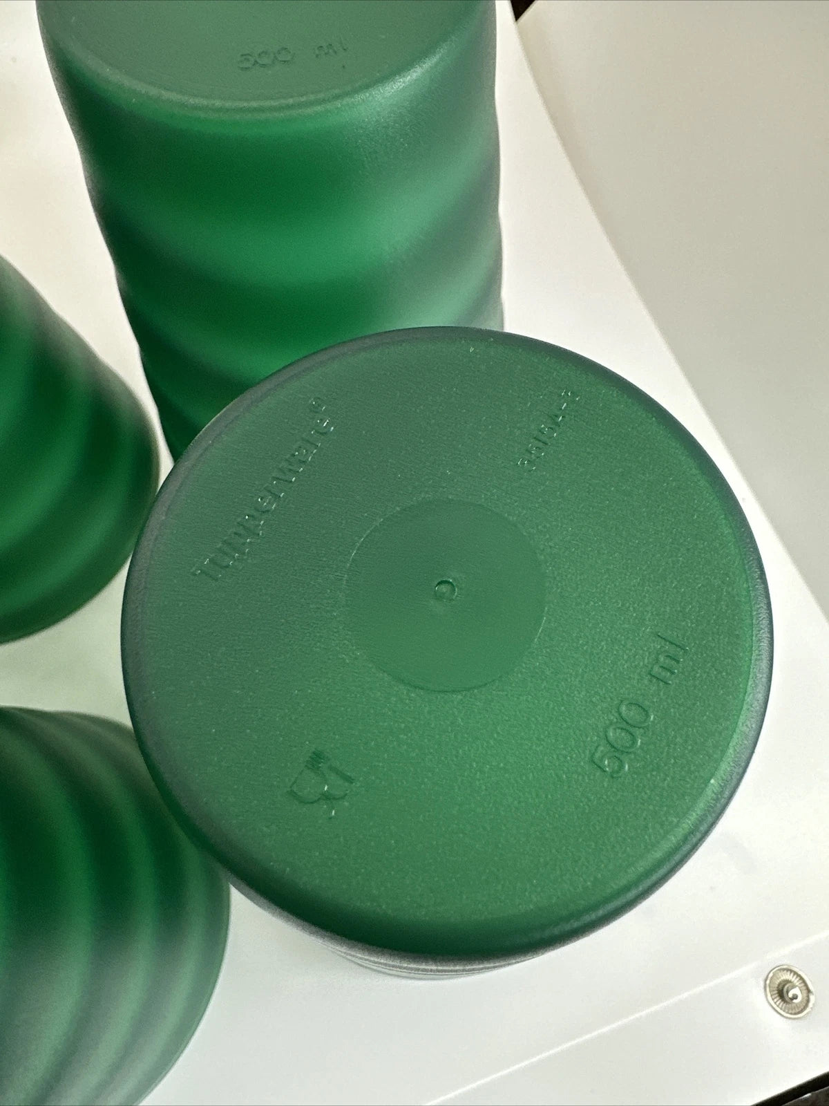 Tupperware Impressions Tumblers (6) Hunter Green & Drip-Less Seal Lids VTG NOS | eBay