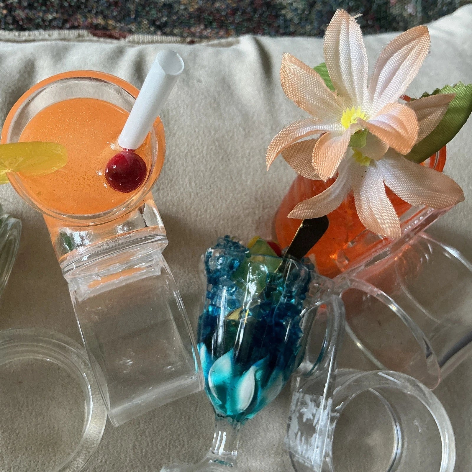 Vintage Lucite Napkin Rings Tropical Drink Cocktail Set/6 MCM TAGS | eBay