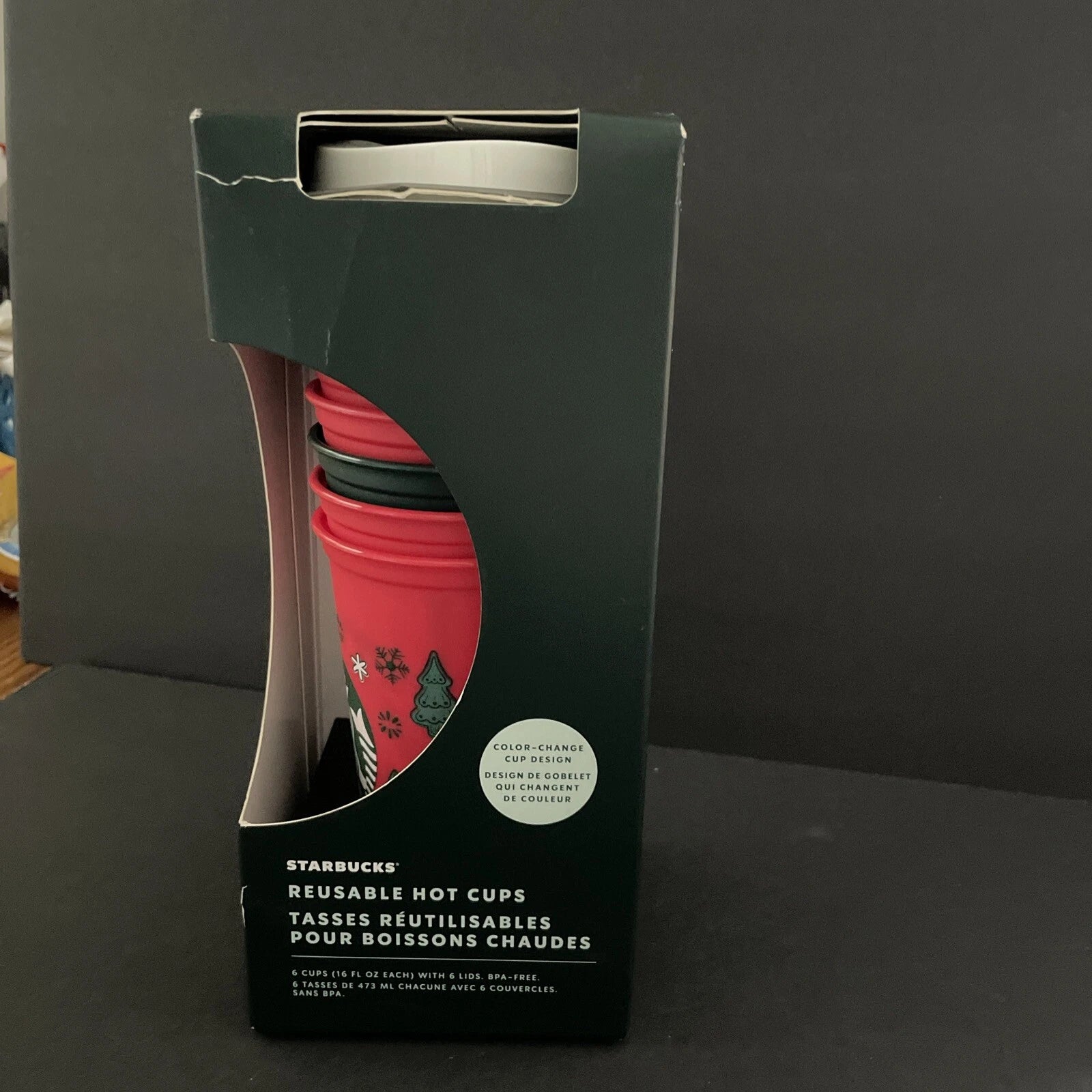2022 Holiday Starbucks 6 Reusable 16oz Hot Cups w/ Lids Christmas Brand New G | eBay