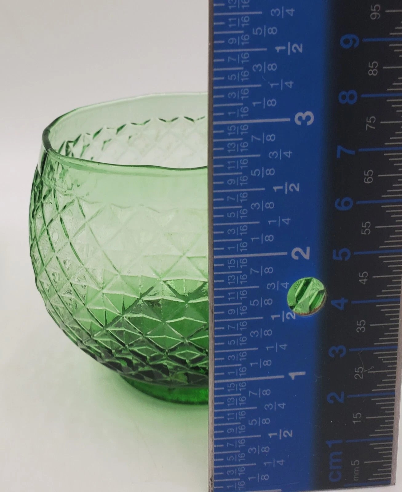5 Vintage Empoli Diamond Point Glass Green Roly Poly Tumbler Italy Rare Italian | eBay