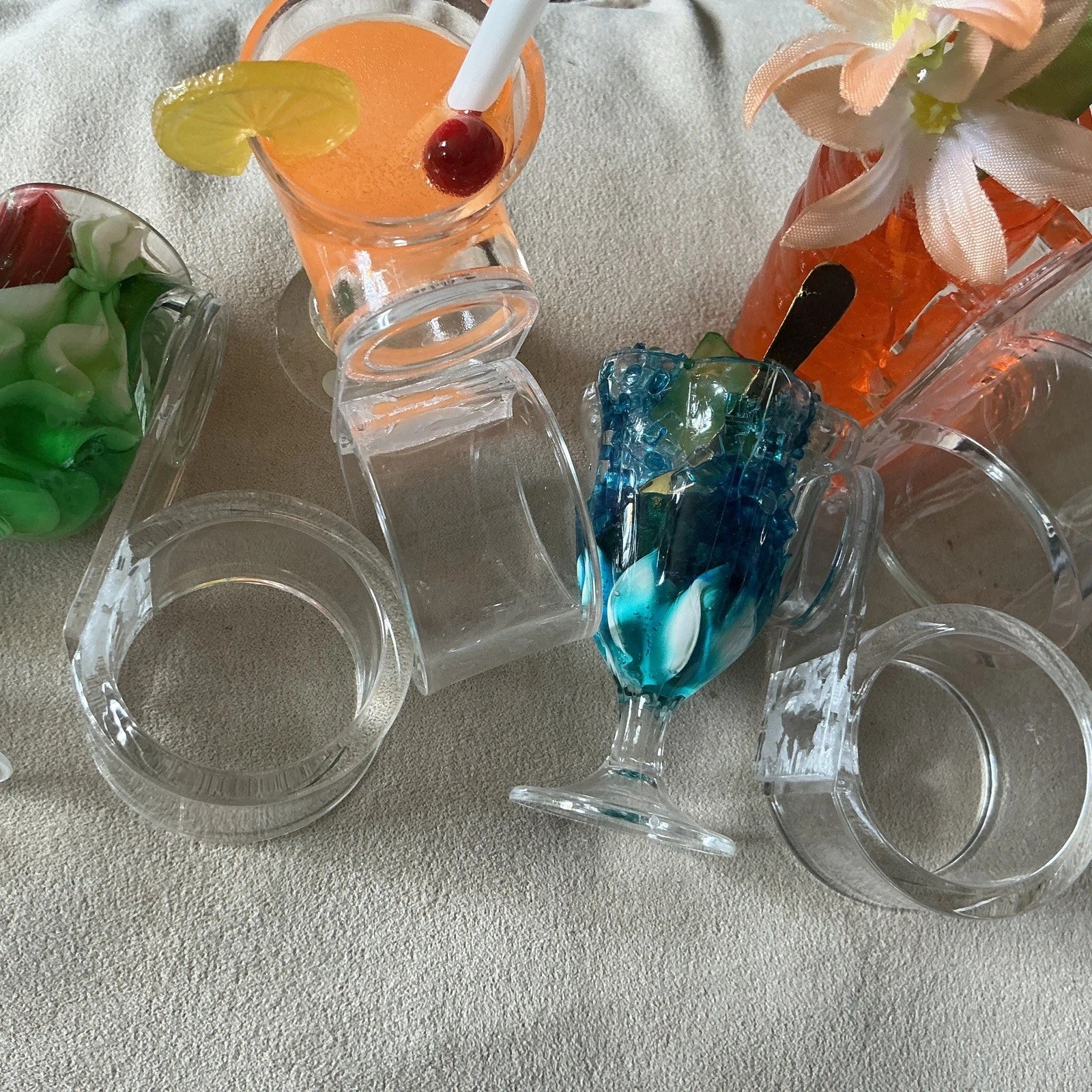 Vintage Lucite Napkin Rings Tropical Drink Cocktail Set/6 MCM TAGS | eBay