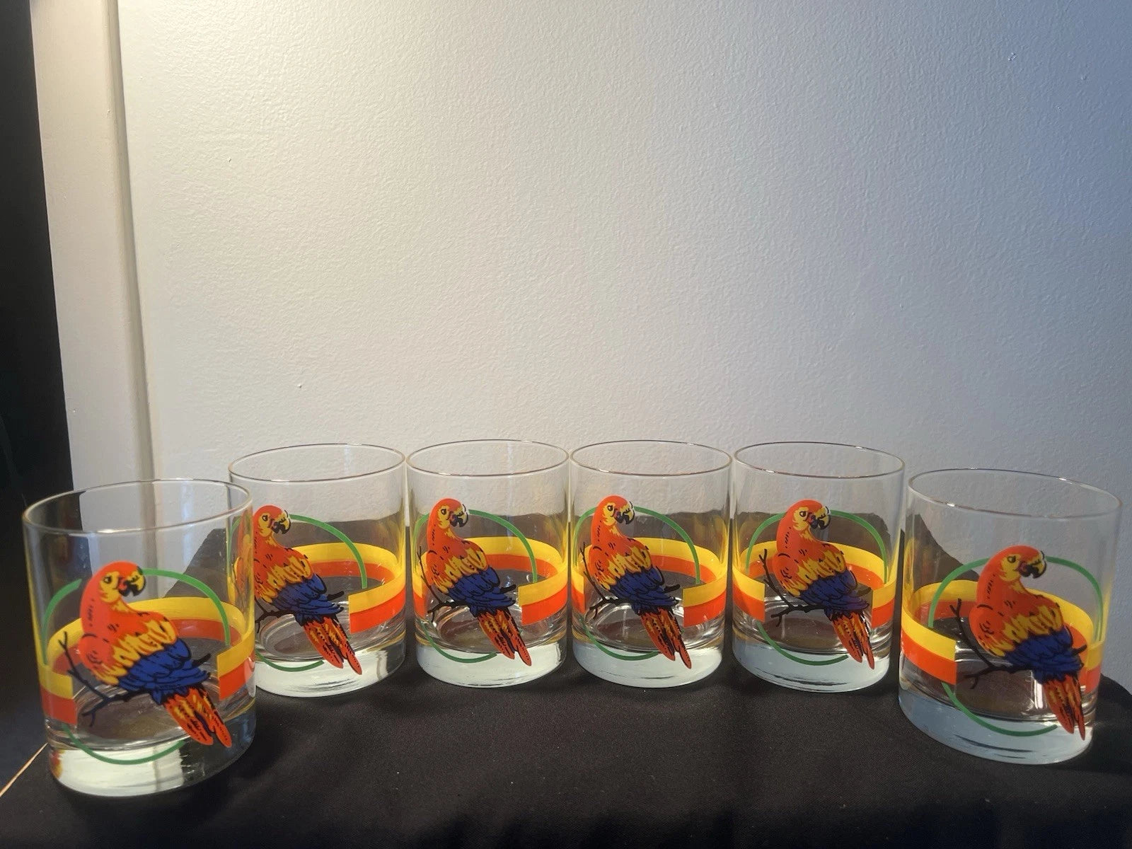 Vintage Macaw Parrot Tropical Ice Bucket w Lid and 6 Glasses•Retro Barware | eBay