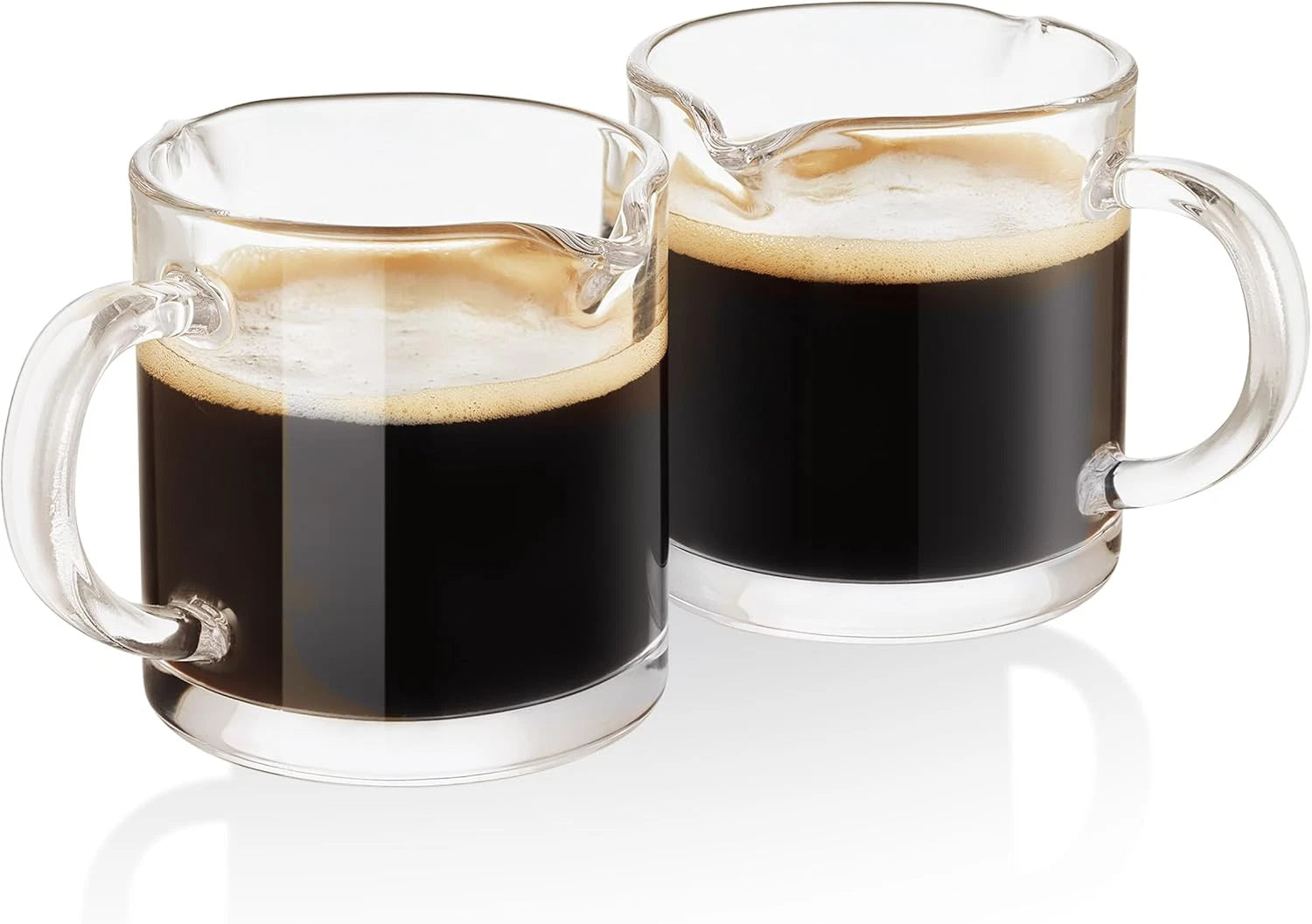 Ackers Espresso Cups Set of 2, 4 OZ Double Spouts Cups, Milk Cup with Handle, Cl | eBay