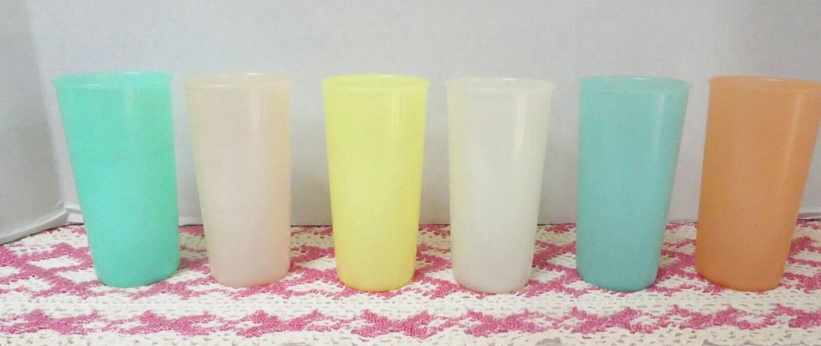 Vintage (6) Tupperware Pastel Tumblers 10 oz. #116 5" Tall | eBay