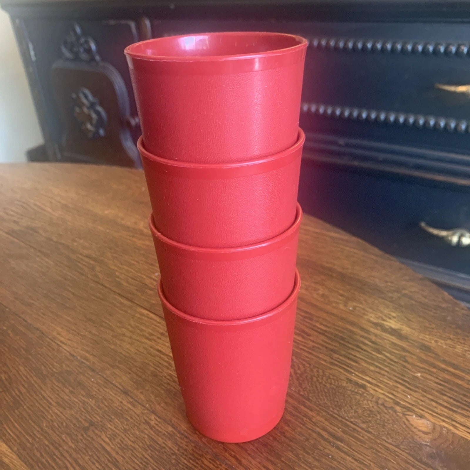 Vintage Tupperware 1251 Red Tumbler Cup Set Of 4 Made In USA | eBay