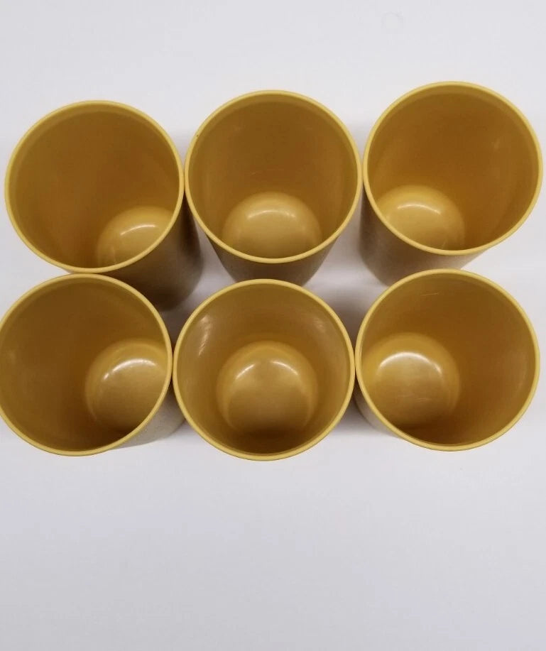 Tupperware Tumbler Cups Lot of 6 Harvest Gold 12 oz. 4" x 1" Stackable. | eBay