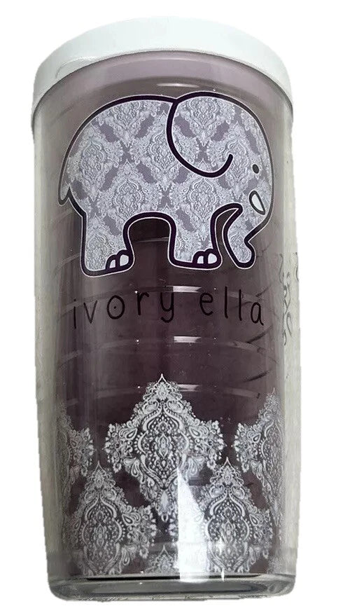IVORY ELLA Elephant Purple & White Water Bottle 6 1/2 " | eBay
