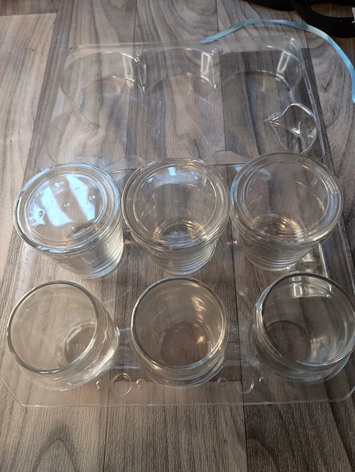 3 Mini Glass Jars And 3 Mini Glass Cups All With Plastic Lids Same Day Shipping! | eBay
