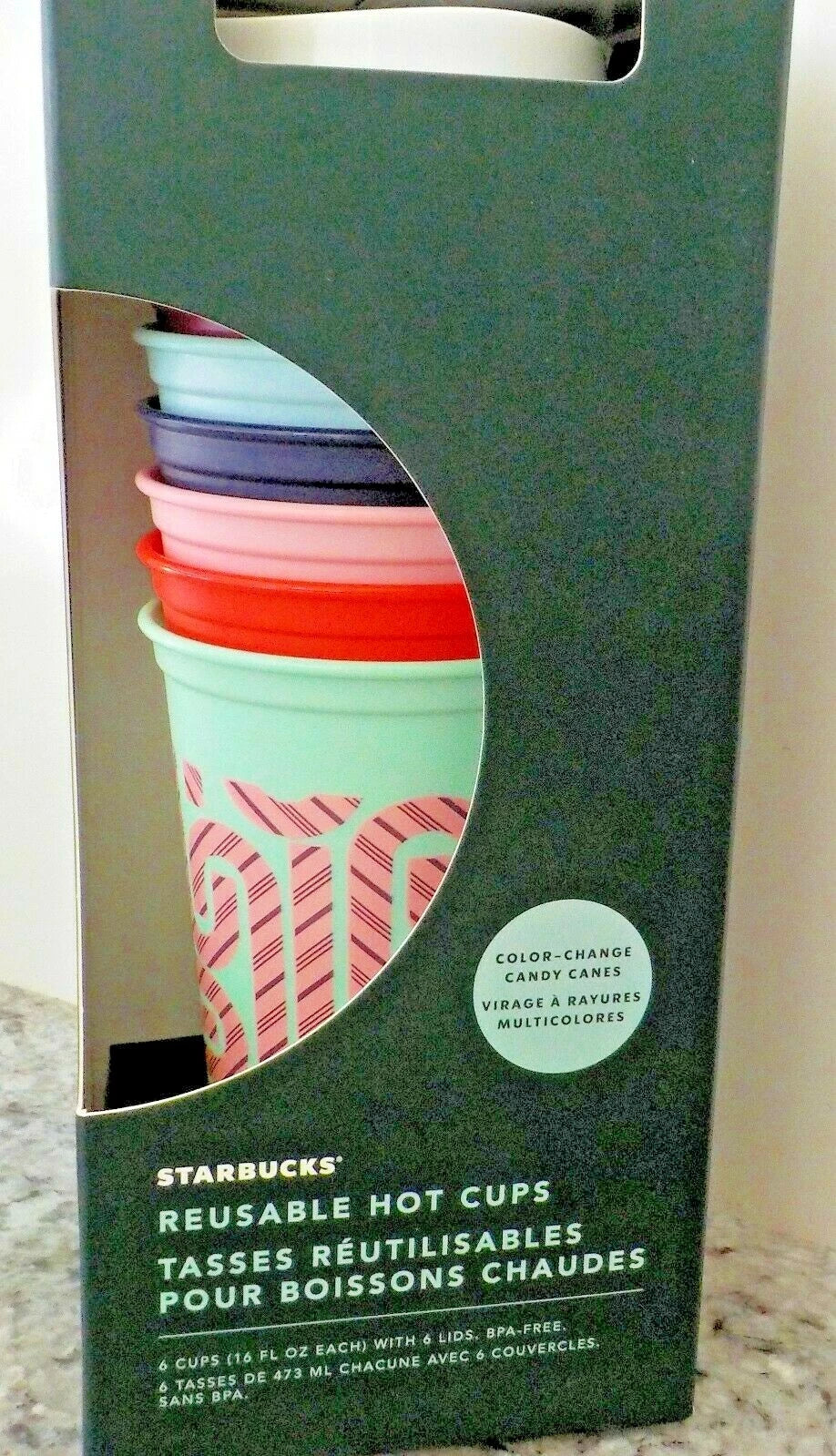 STARBUCKS Reusable Color Changing Hot Cups CHRISTMAS 2020 6 Cups + Lids (NIB) | eBay