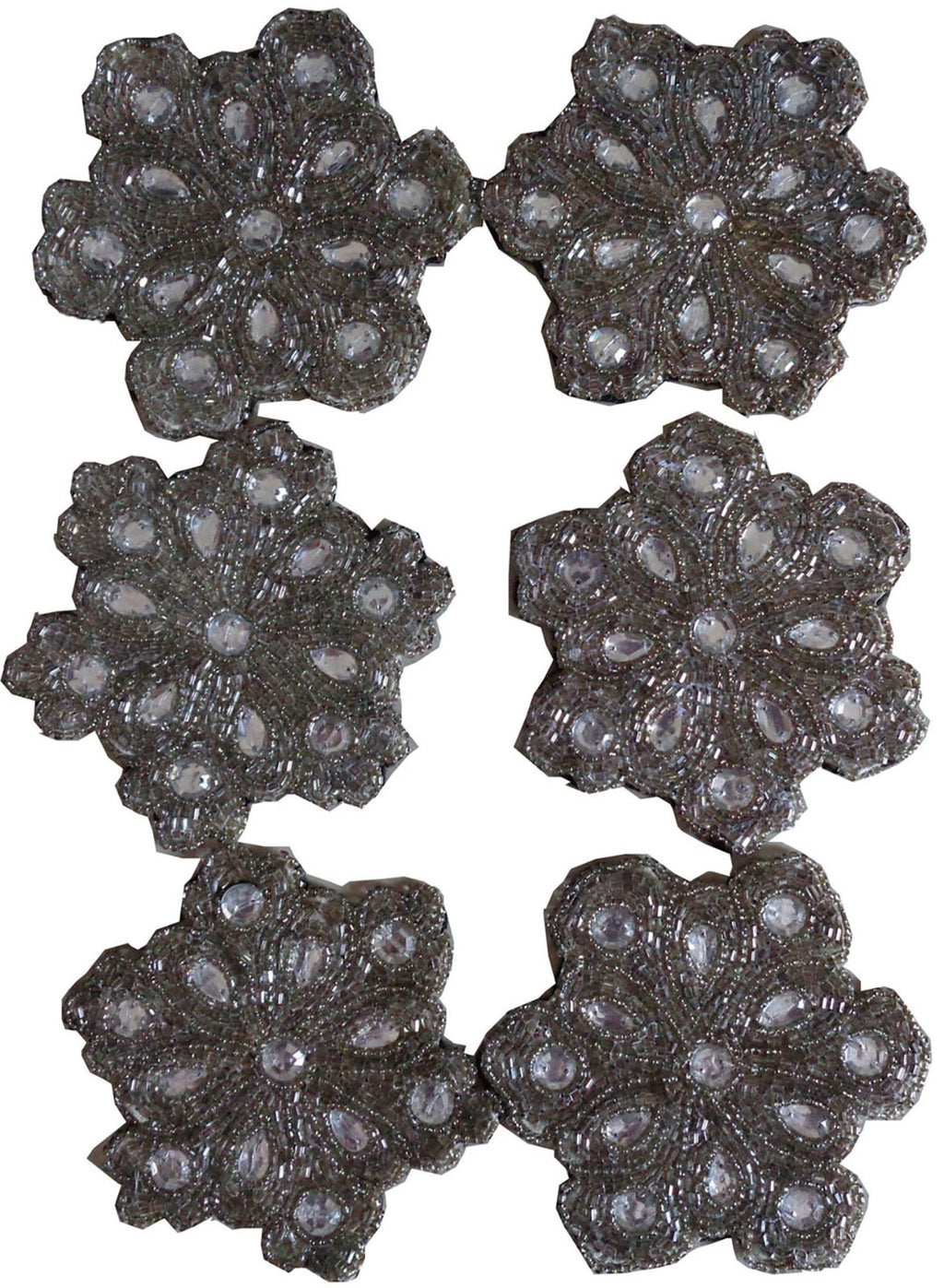 Holiday Decorative silver black star Beaded Coasters Set of 6 Round 4" inch gift | eBay