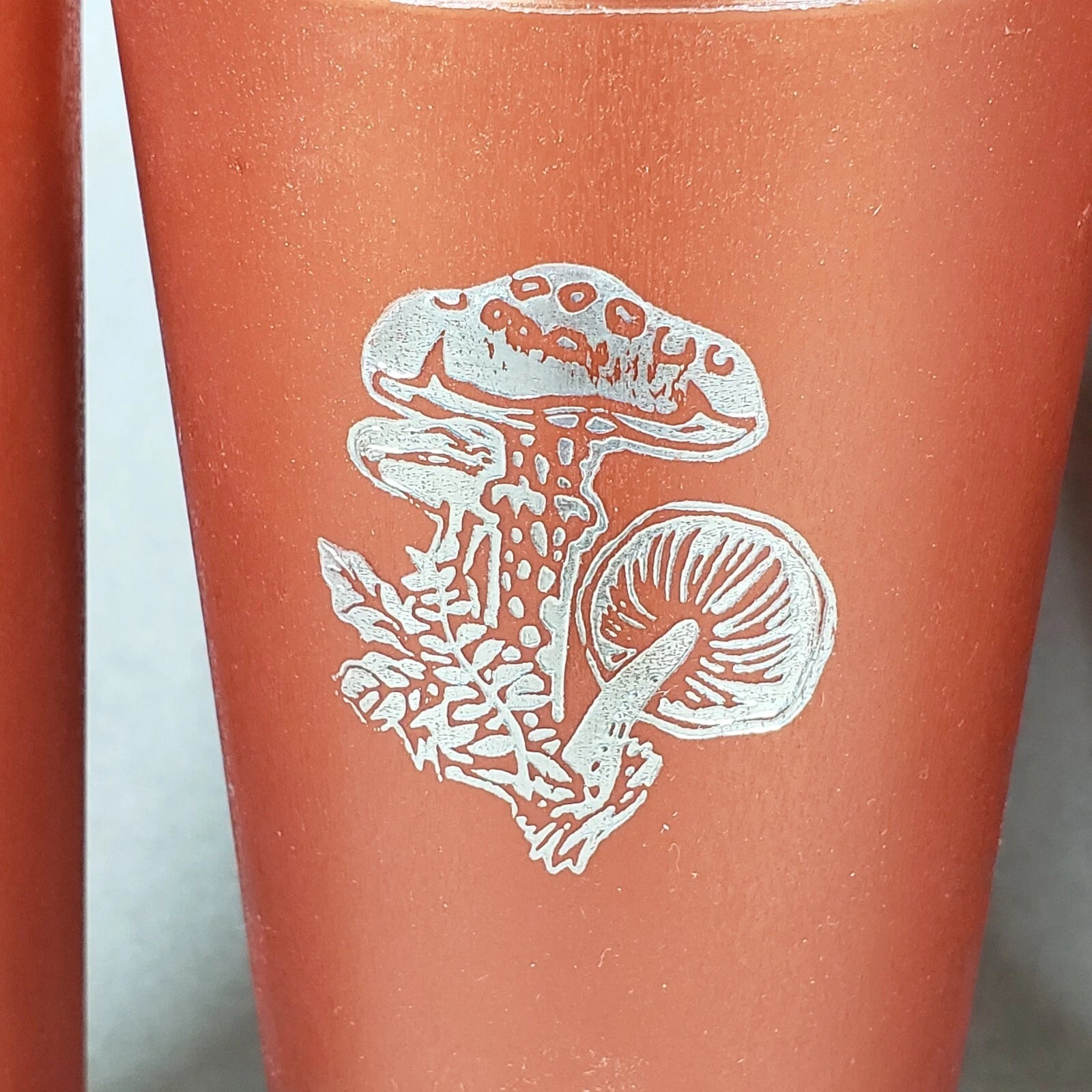 4 Vintage Nasco Silver Mushrooms on Copper Plastic Drinking Cups Tumblers 1970s | eBay
