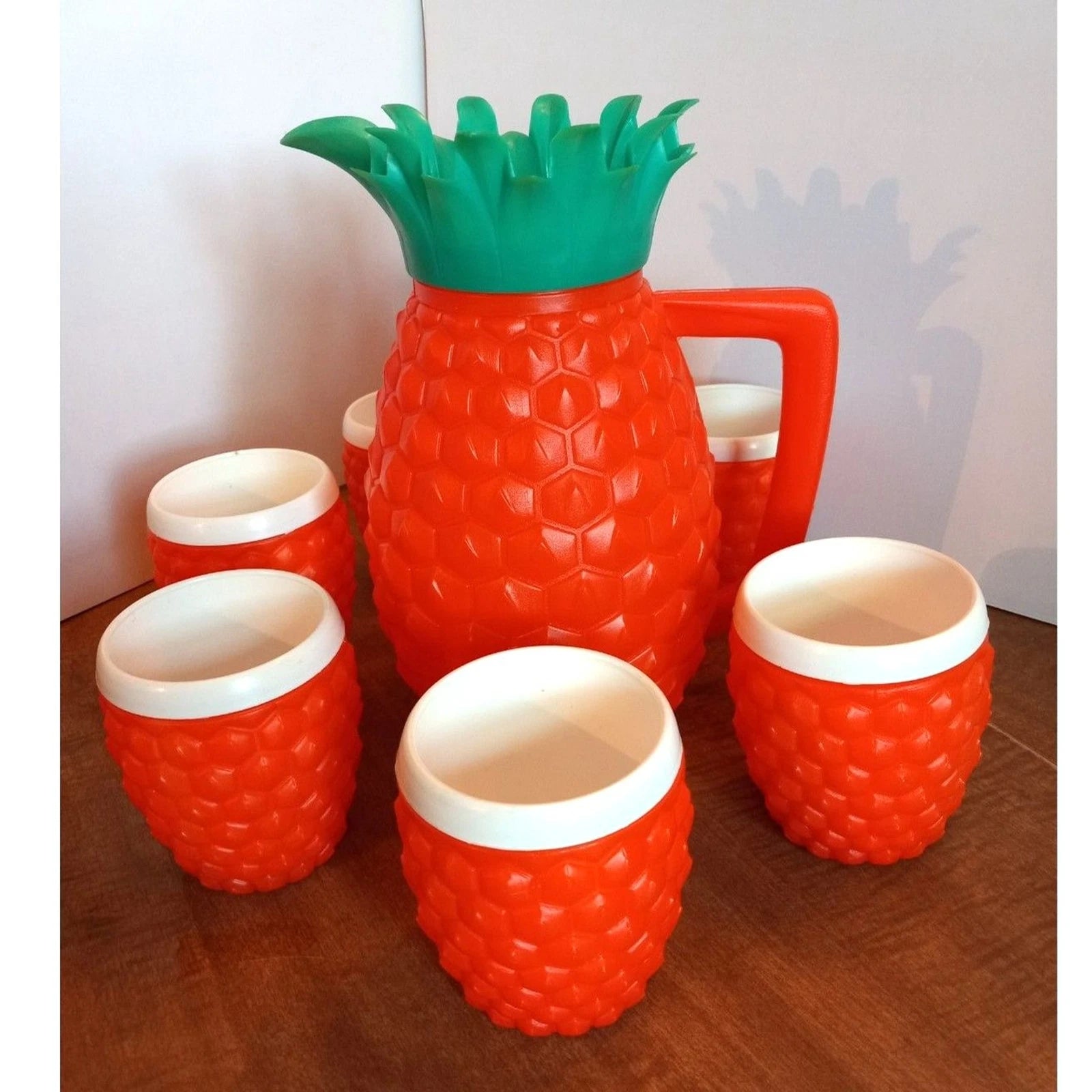 Vintage 1970s Minerware Pineapple Pitcher Set Blow Mold COMPLETE BUT WITH DAMAGE | eBay