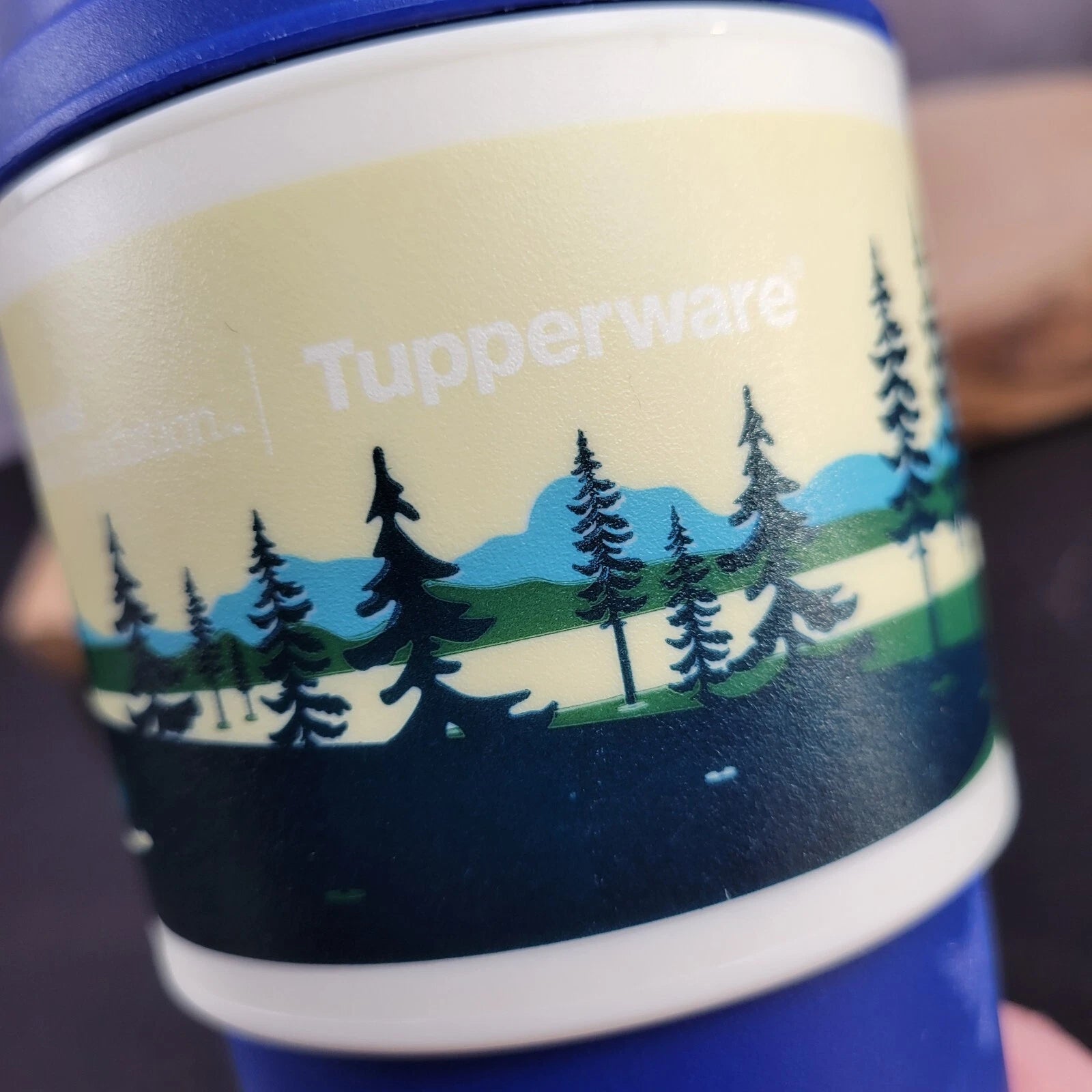Tupperware National Park Series Woods Mountains Blue Travel Mug Cup Lid #8906A-6 | eBay