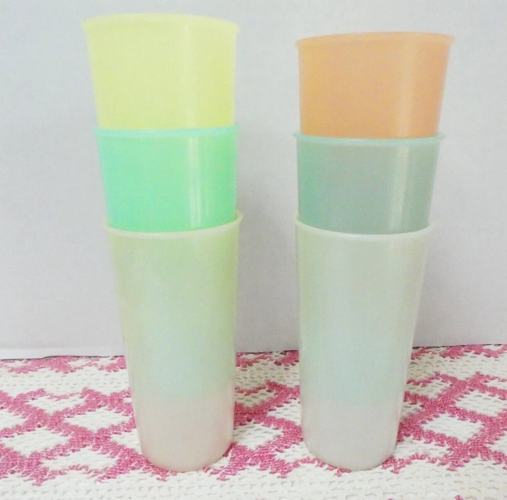Vintage (6) Tupperware Pastel Tumblers 10 oz. #116 5" Tall | eBay
