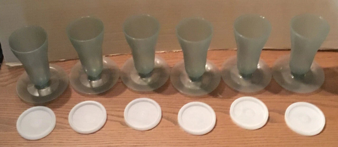 Tupperware Vintage Tall Dessert Parfait Pudding Cups & Lids Gray Set of 6 #754 | eBay