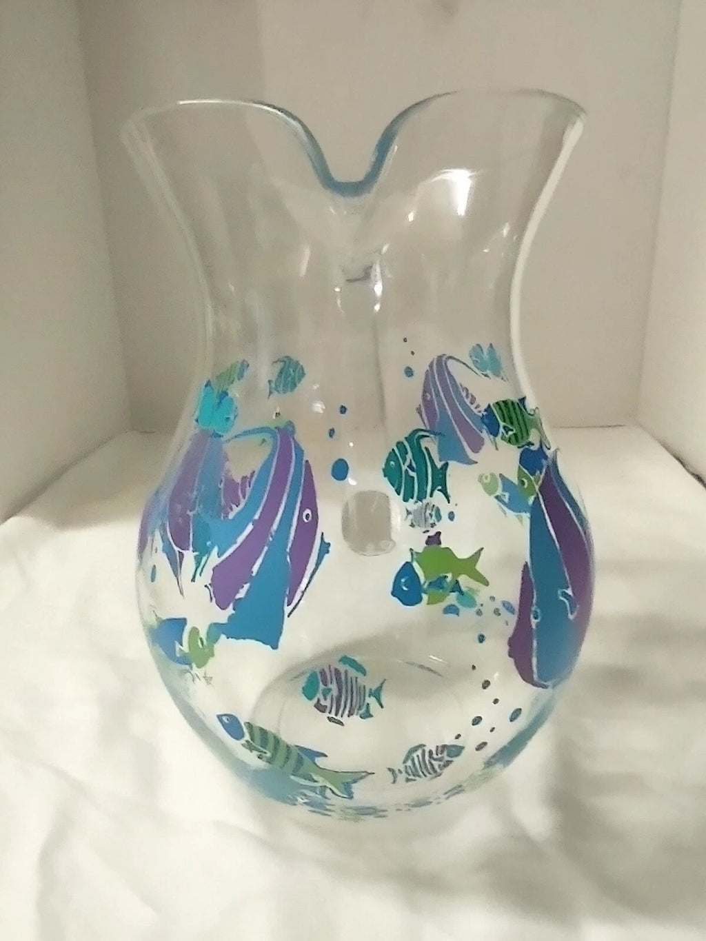 Tea Lemonade Pitcher With 5 6" Plastic Fish Design Glasses Outdoors Pool Side | eBay