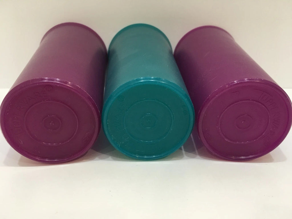 Vintage 3 TUPPERWARE CUPS 12 OZ. Green & Purple Plastic | eBay