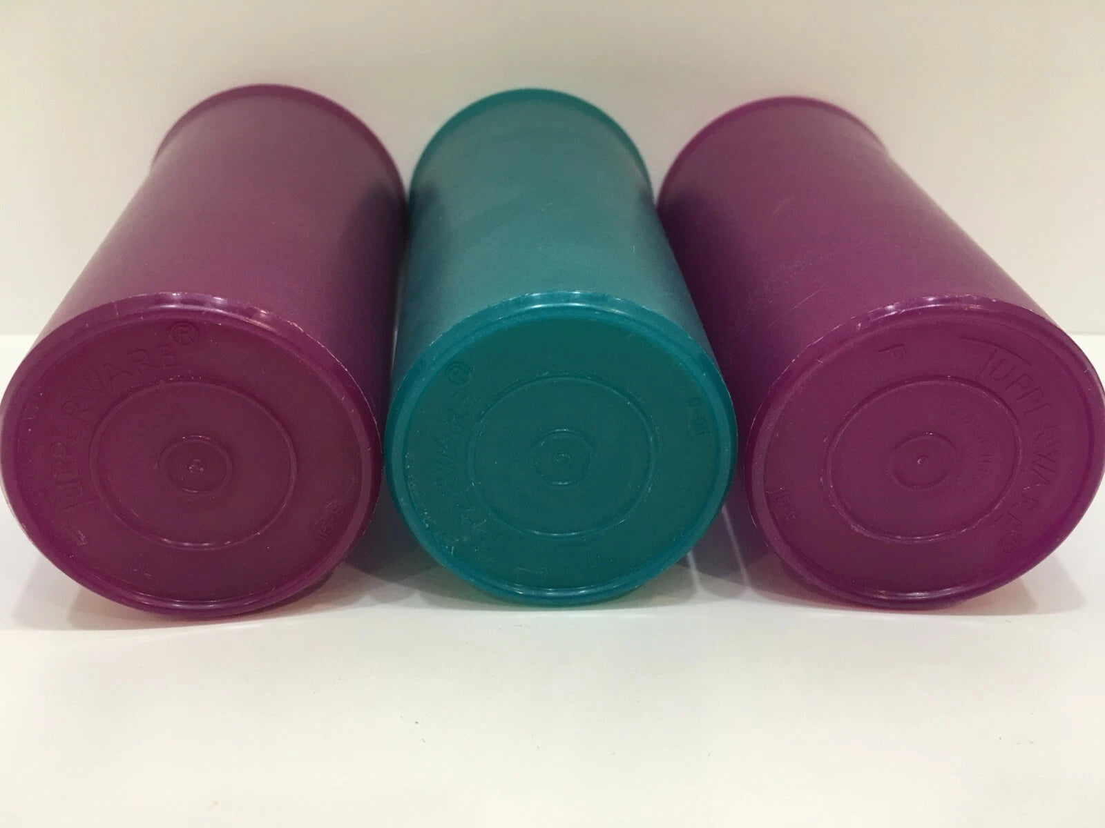 Vintage 3 TUPPERWARE CUPS 12 OZ. Green & Purple Plastic | eBay