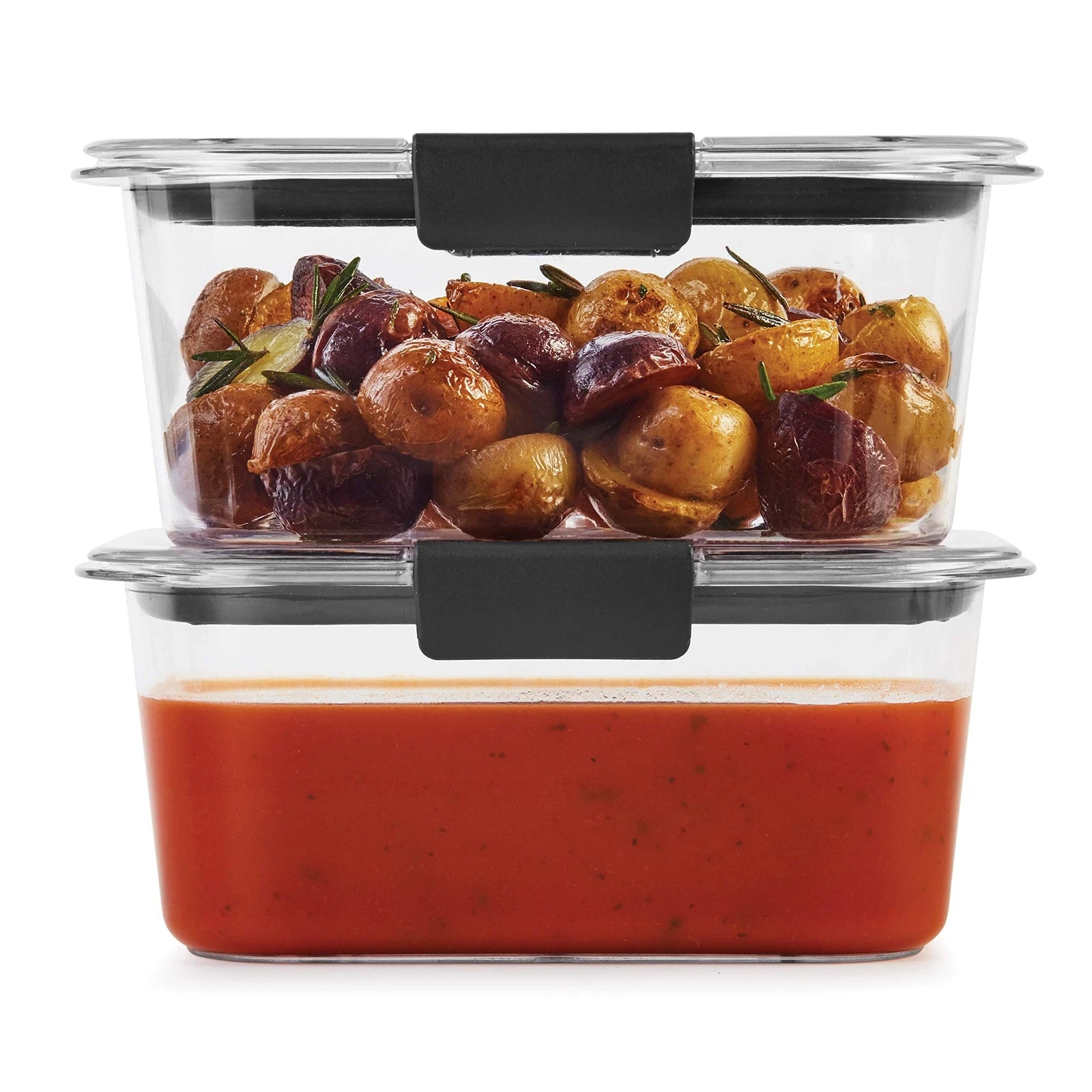 Set of 2 4.7 Cup Clear Food Storage Containers Airtight Stain Resistant | eBay