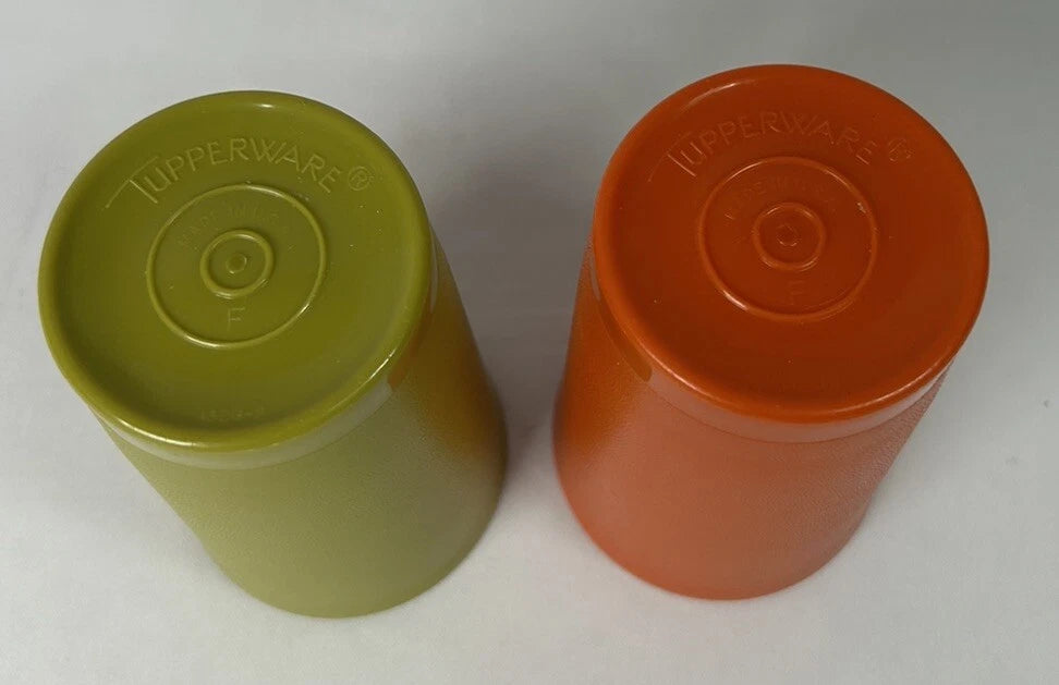 Vintage Tupperware 1320-1 And 2 6Oz Tumbler Cups Green Olive And Orange Lot Of 2 | eBay