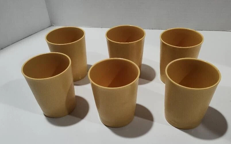 Tupperware Vintage Set of 6 Juice Cups Tumblers Harvest Gold 1251-32 | eBay