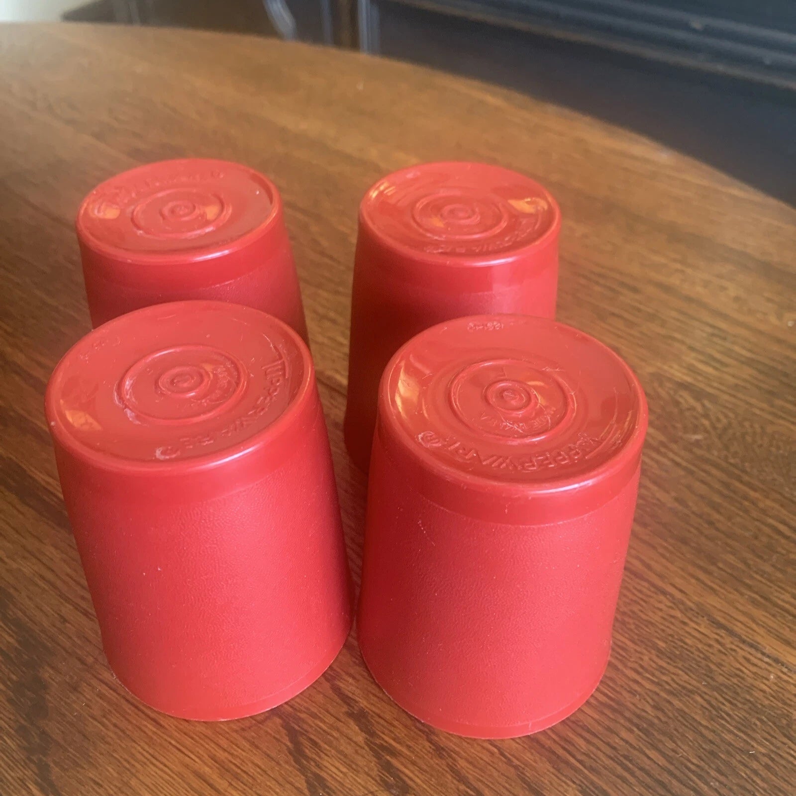 Vintage Tupperware 1251 Red Tumbler Cup Set Of 4 Made In USA | eBay