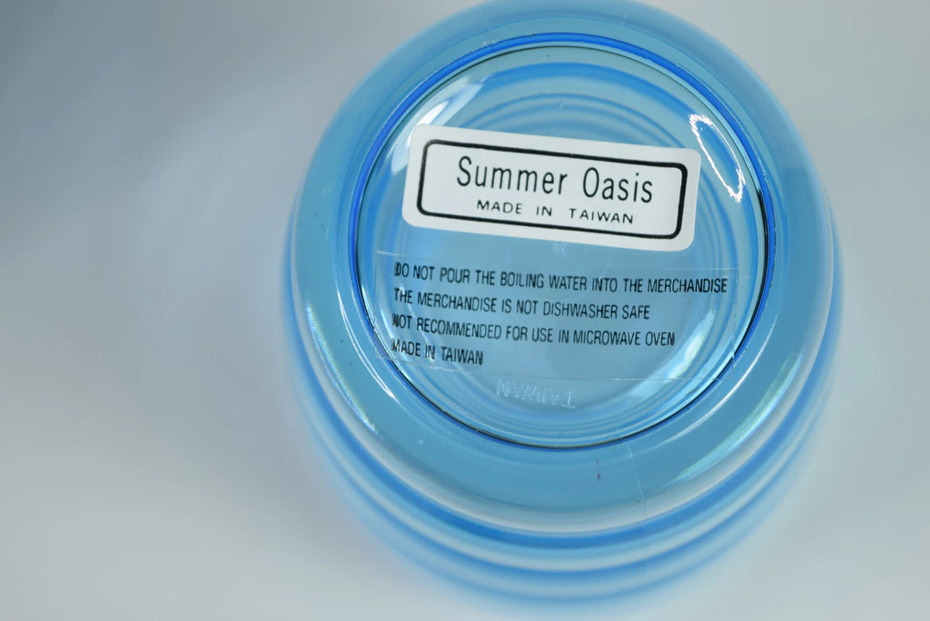 Vintage Beverage Set Summer Oasis Blue 7 Piece Pitcher and 6 tumblers | eBay